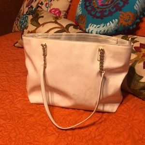 Jet Set Saffiano Leather Tote - White